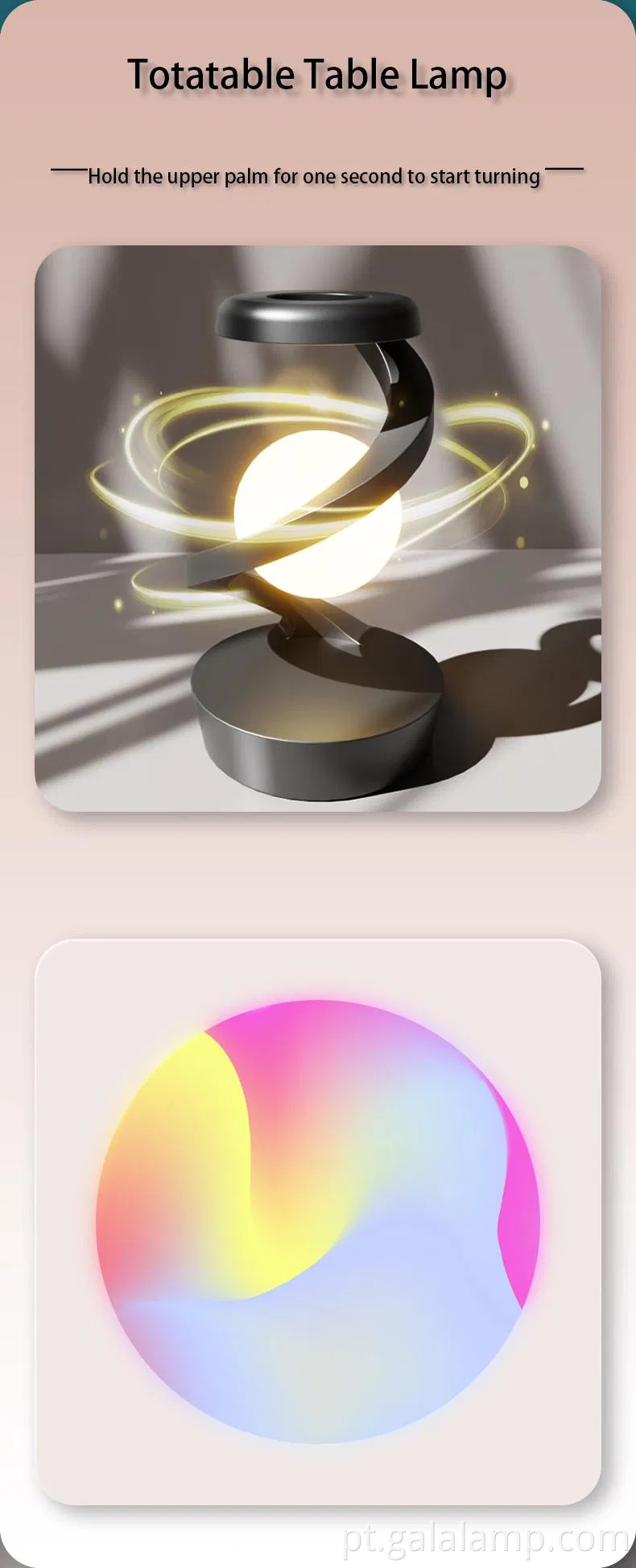 Lâmpada de suspensão rotativa para desktop elegante para alívio e decoração